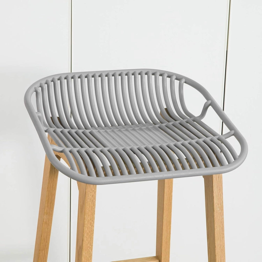 Sgabello legno Sedie cucina moderne Altezza di Seduta：79cm Gambe in legno massiccio di hevea Carico Massimo Fino a 150kg (FST77-HG)