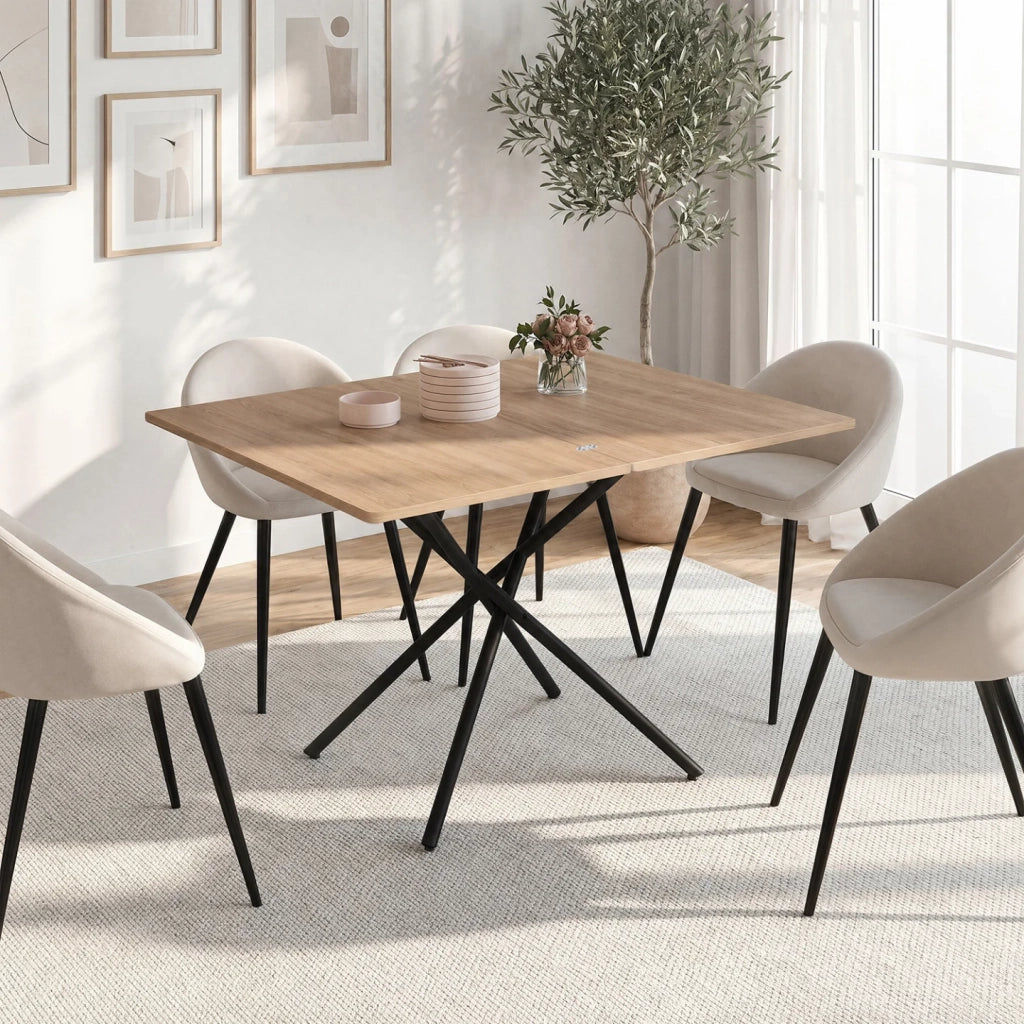 IDMarket - Tavolino 2 in 1 trasformabile in tavolo da pranzo rettangolare ALIX 100 cm, in legno e nero