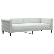 Divano letto | Sof¨¤ letto | Letto singolo con Materasso Grigio Chiaro 80x200 cm in Velluto