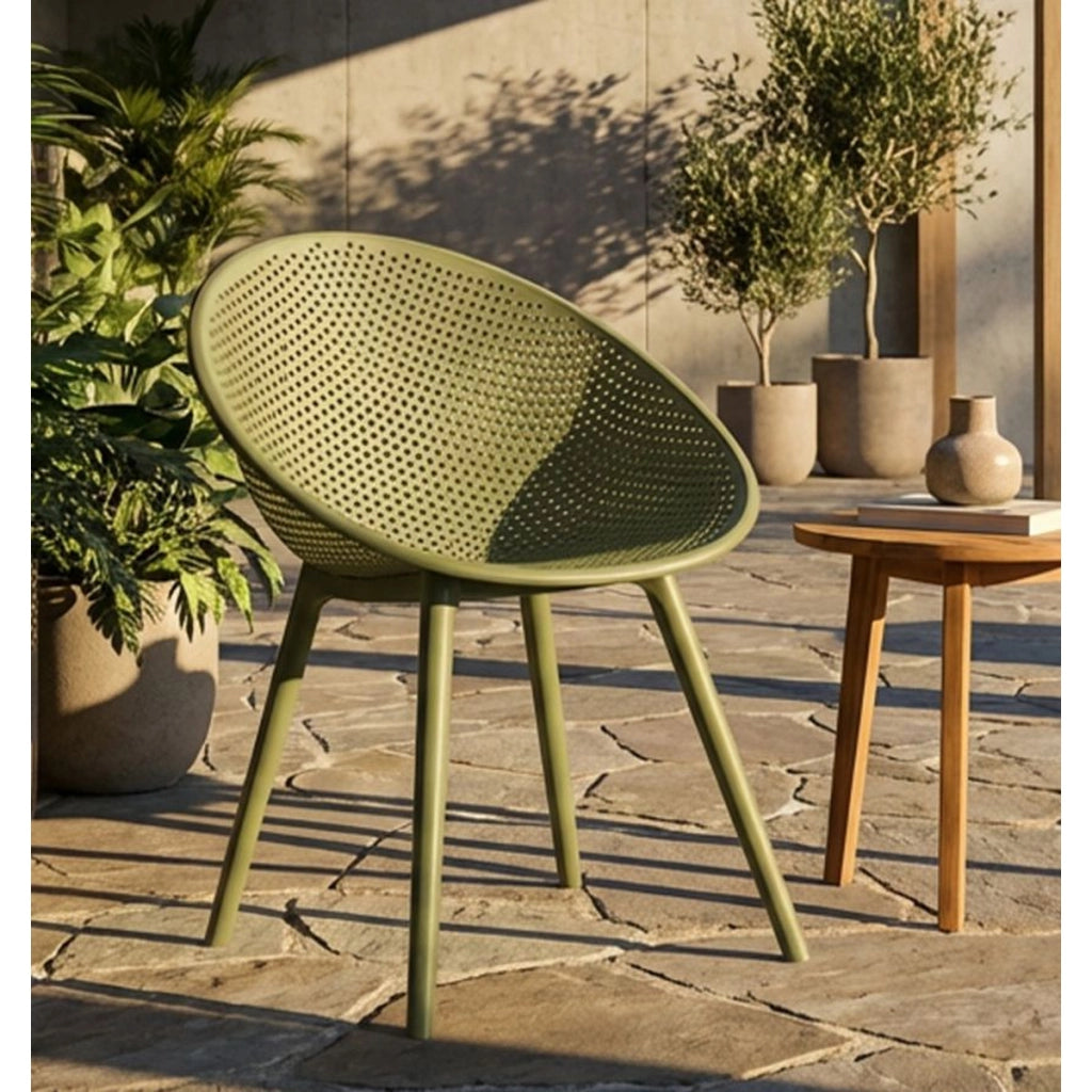 Set di 2 Sedie VKH1085, Verde, Plastica, 59x59x83 cm