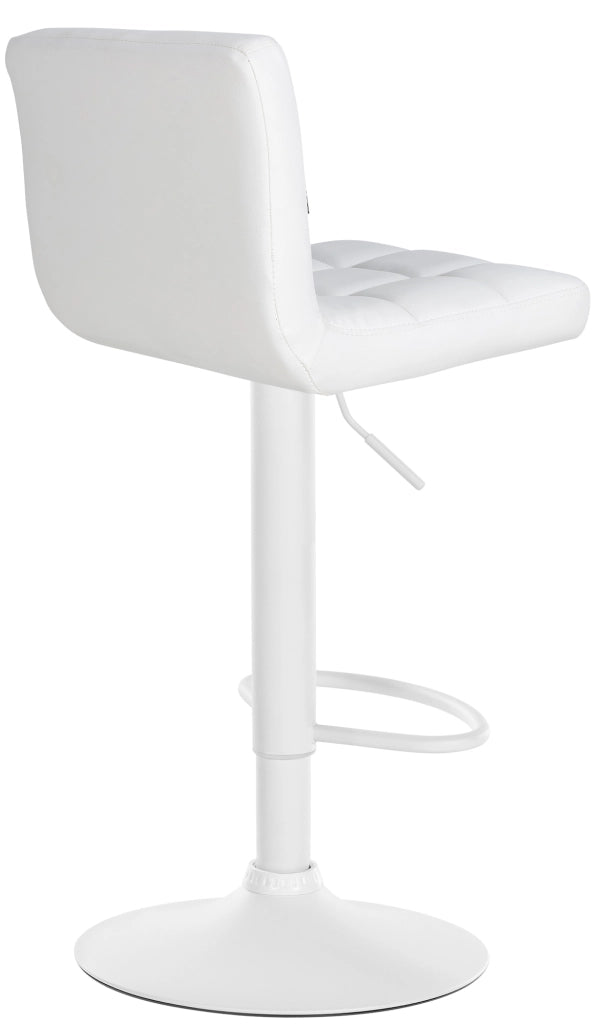 Sgabello da bar Feni in finta pelle bianco,bianco
