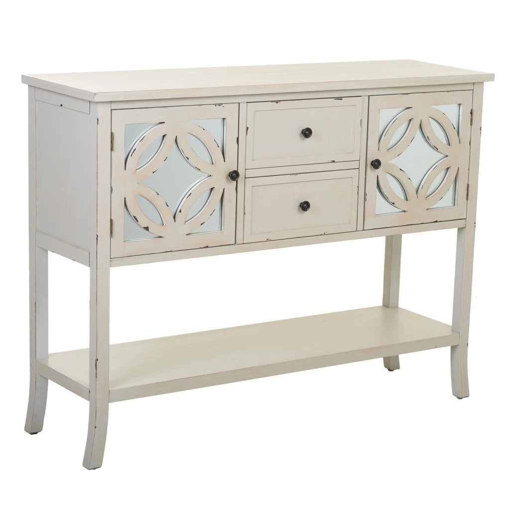 Credenza in legno bianco 121x37x91h