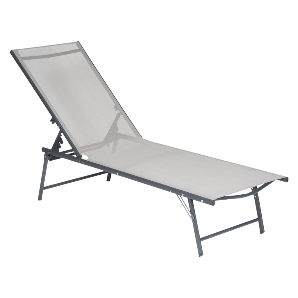 Set di 2 lettini pieghevoli SICILIA in textilene grigio - struttura antracite