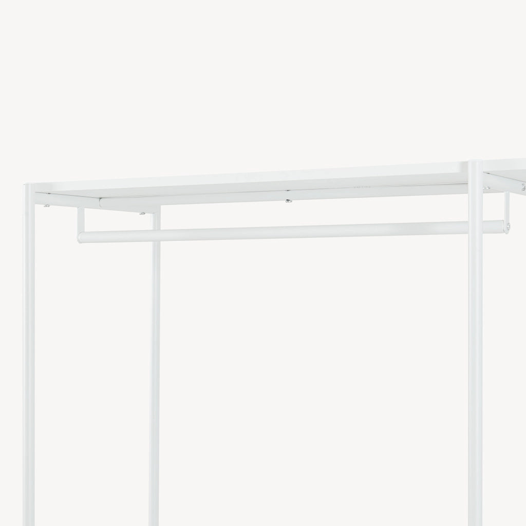 Guardaroba Aperto Verdfjorg con Vano Appendiabiti e 5 Scomparti 200 x 110 x 40 cm - Bianco [en.casa]