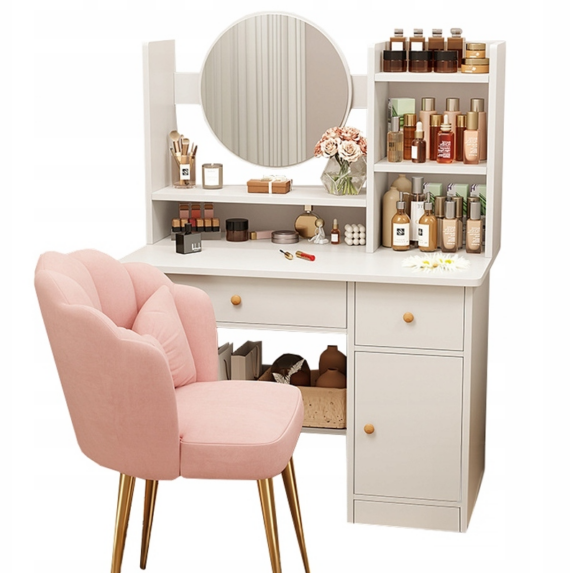 Tavolo da trucco, bianco 80x34x125 cm