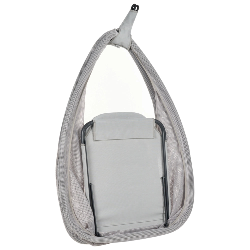 Sedia a uovo a dondolo Supporto metallico grigio chiaro Morbido cuscino da seduta Boho Rustico Soggiorno Terrazza