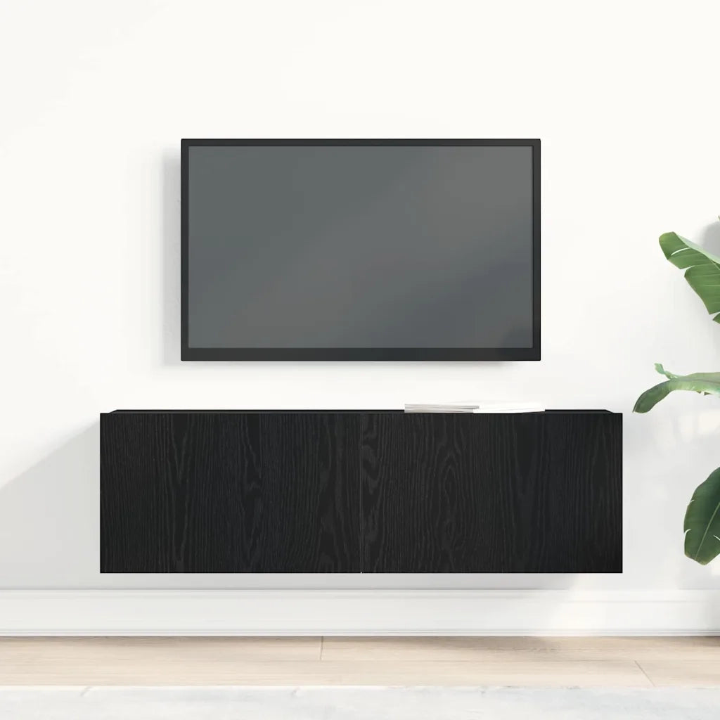 Mobile TV | Armadietto TV | Mobile Porta TV Rovere Nero 100 x 30 x 30 cm Legno multistrato