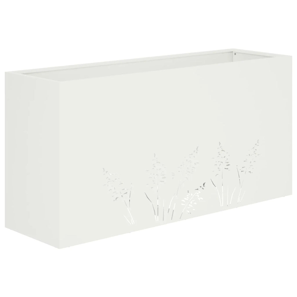 Vaso da giardino 2 pz Bianco 100 x 30 x 49 cm 8005865