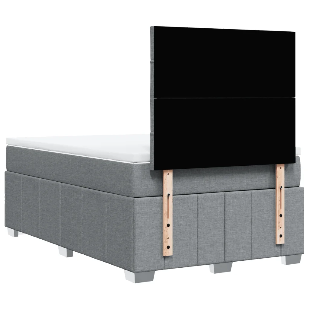 Giroletto a Molle con Materasso Grigio Chiaro 120x190cm Tessuto
