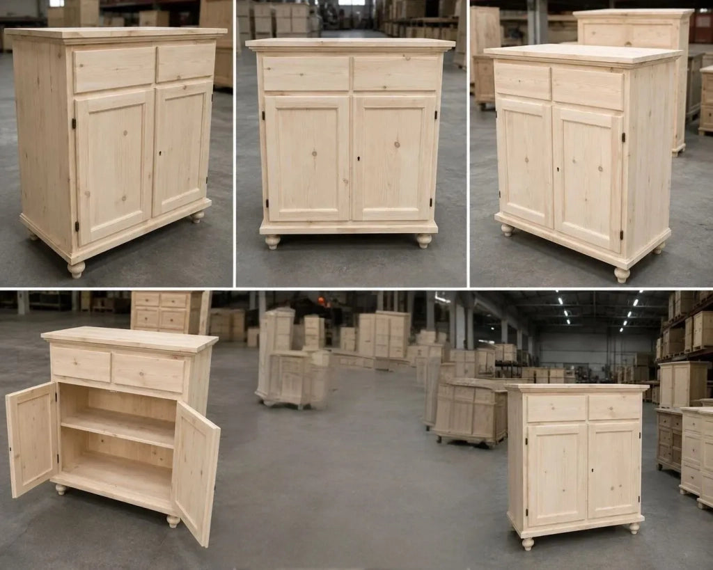 Madia credenza in legno 2 porte grezzo l.90 p.40 h.94 (954) - Mobili 2G