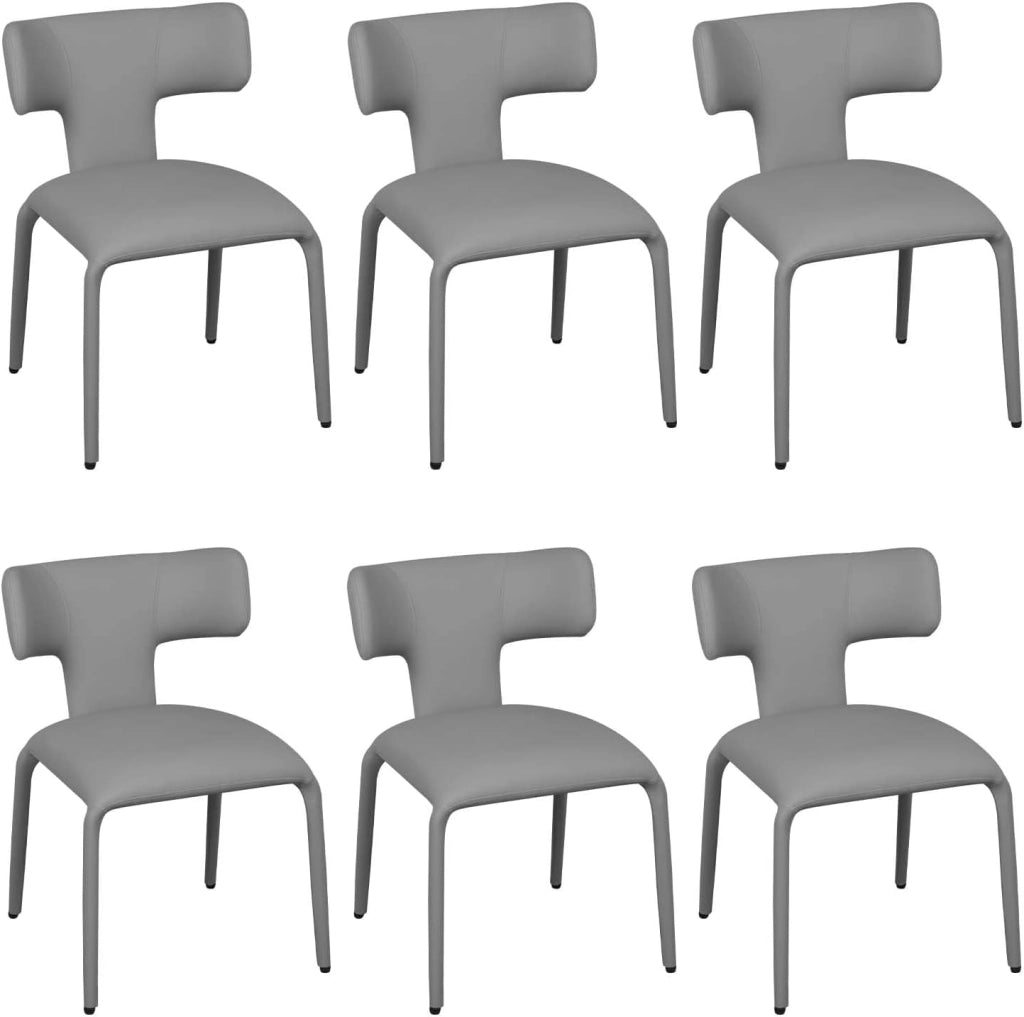 Set di 4 Sedie da Pranzo, Sedie Cucina con Schienale Curvo, Struttura Metallica, Rivestimento in Pelle Sintetica, per Sala da Pranzo, Soggiorno, Cucina,Marrone cammello chiaro
