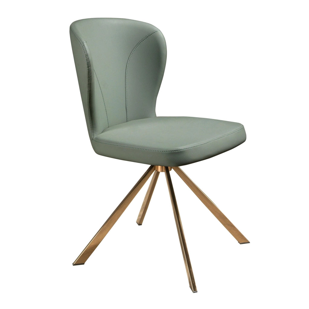 Sedia girevole in similpelle verde chiaro