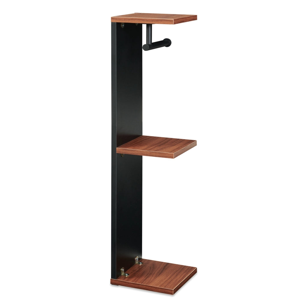 Mobile Porta Carta Igienica Trond Supporto Portarotolo 76 x 18 x 18 cm - Nero/Effetto Noce [en.casa]