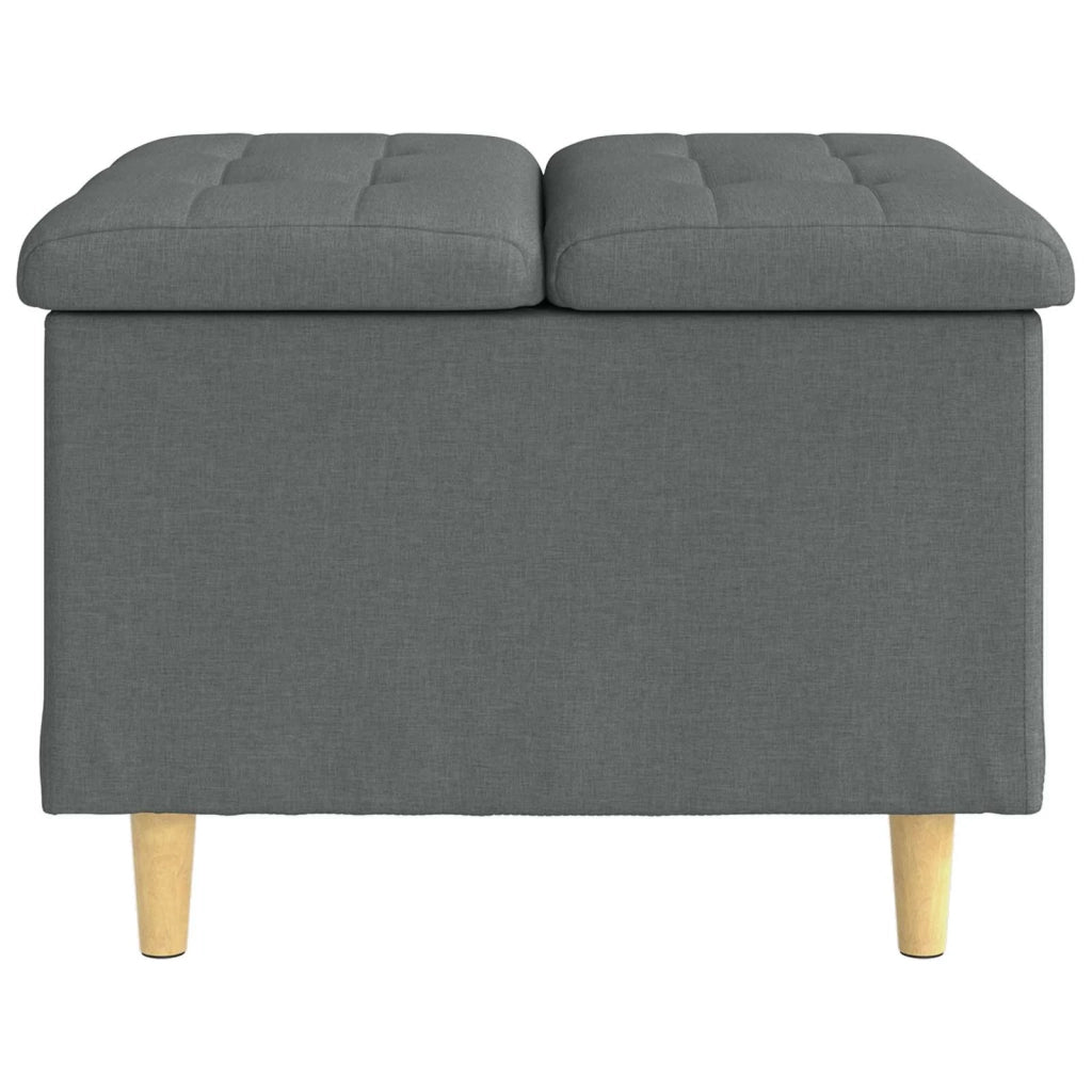 Pouf contenitore Grigio scuro 60 x 60 x 45 cm Tessuto 876819