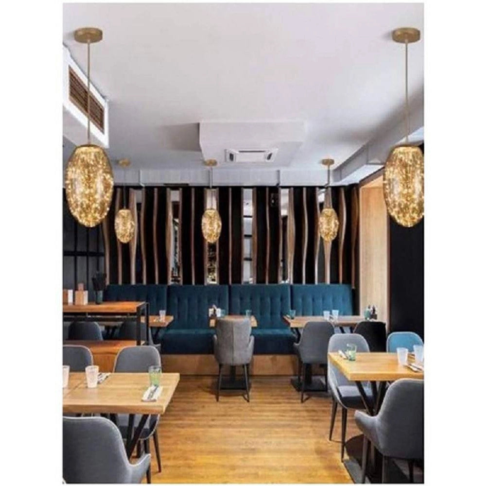 Trade Shop - Lampadario In Vetro A Led Ovale Effetto Cielo Stellato 12w Luce Fredda Calda A46 -