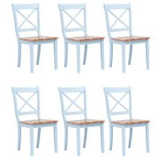 Sedie da Pranzo 6 pz Grigio e Legno Chiaro in Massello di Hevea cod mxl 10064