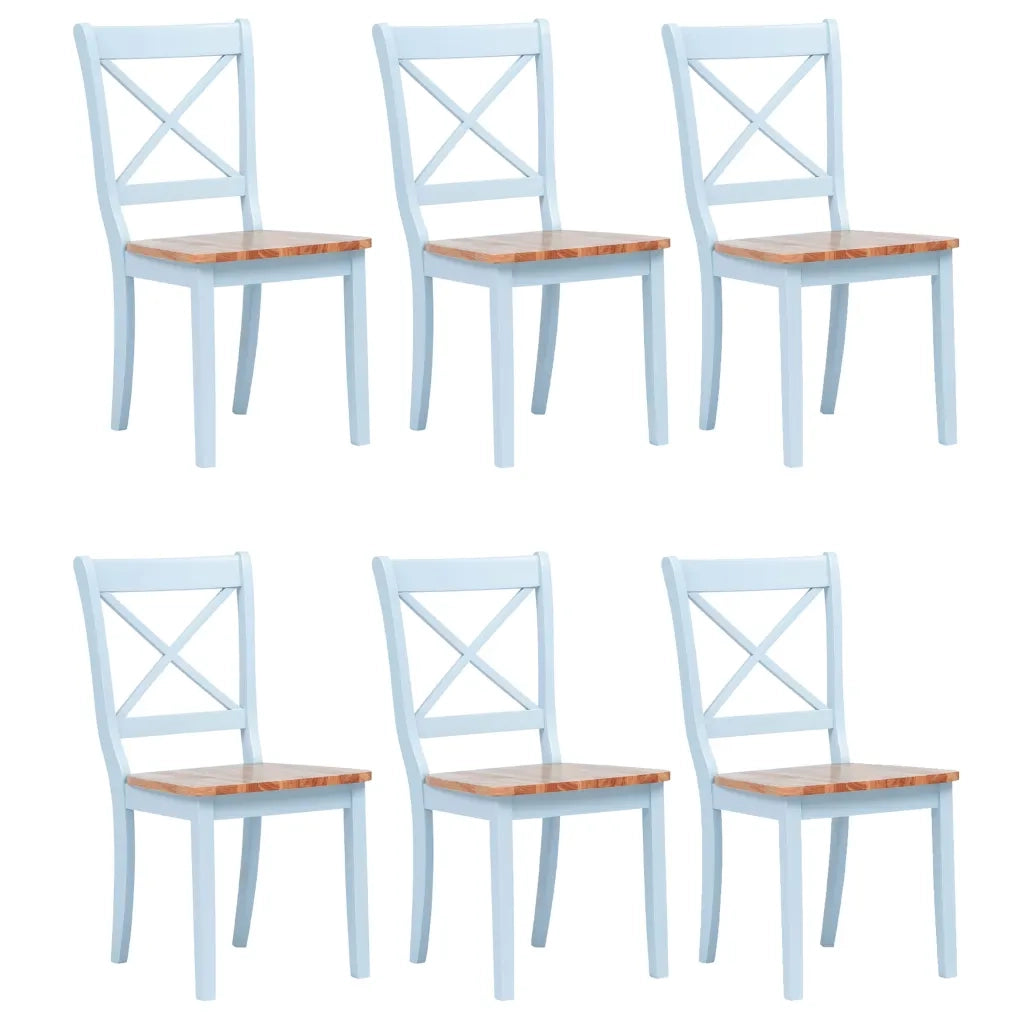 Sedie da Pranzo 6 pz Grigio e Legno Chiaro in Massello di Hevea cod mxl 10064