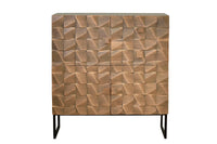 comodino cassetti in massello di mango