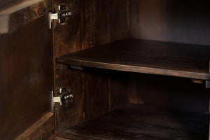 comodino cassetti in massello di mango