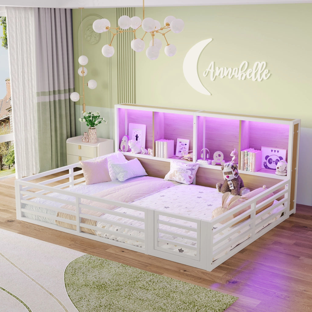 Letto Contenitore con Rete a Doghe ¨C MINIMAL ¨C Metallo Bianco 140x200