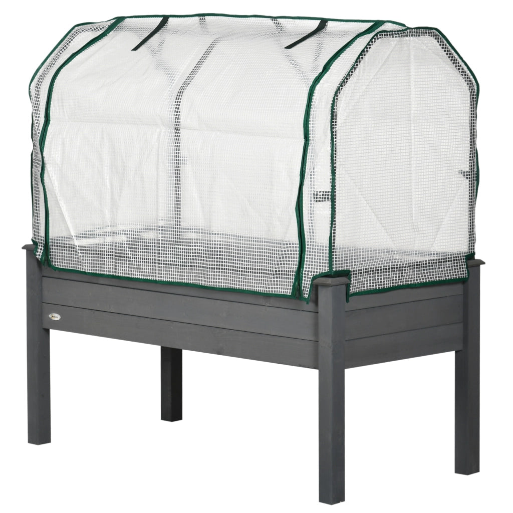 Vaso da Giardino Rialzato con Telo ¨C zephmum ¨C Grigio 104L
