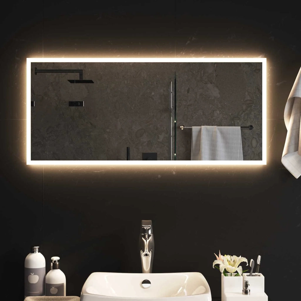 Specchio da bagno LED Trasparente 90 x 40 cm vetro temperato 42045819