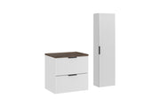 Set mobili bagno 60 cm con piano e Szafką wysoką Adel White 60 x 1401 x 46 cm