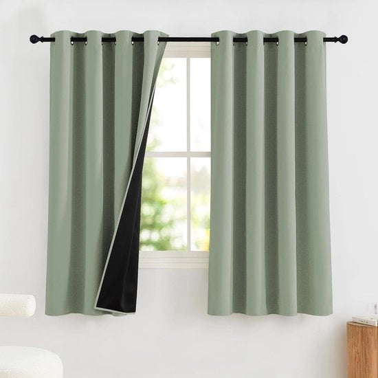 Veli 100% Verduisteranti - 2 Pezzi - 140B x 160H cm - Occhi in Metallo - Isolanti Termici - Veli di Blocco Luce