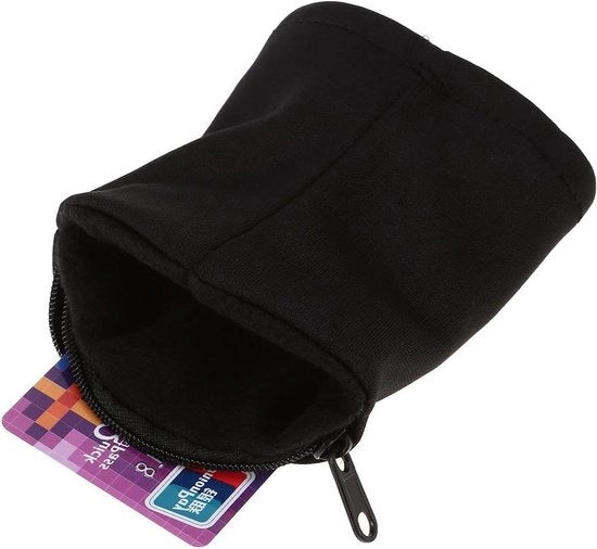 Polastas con imbottitura a pelo di coniglio con chiusura a cerniera per corsa - viaggio - palestra - bicicletta - sport - chiusura a serraggio - sicuro - luminoso - nero - outdoor - attività.