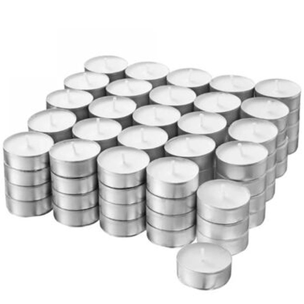 Trade Shop - Candele Tea Light Moccoli Scaldavivande Tealights In Paraffina Naturale 100pz -