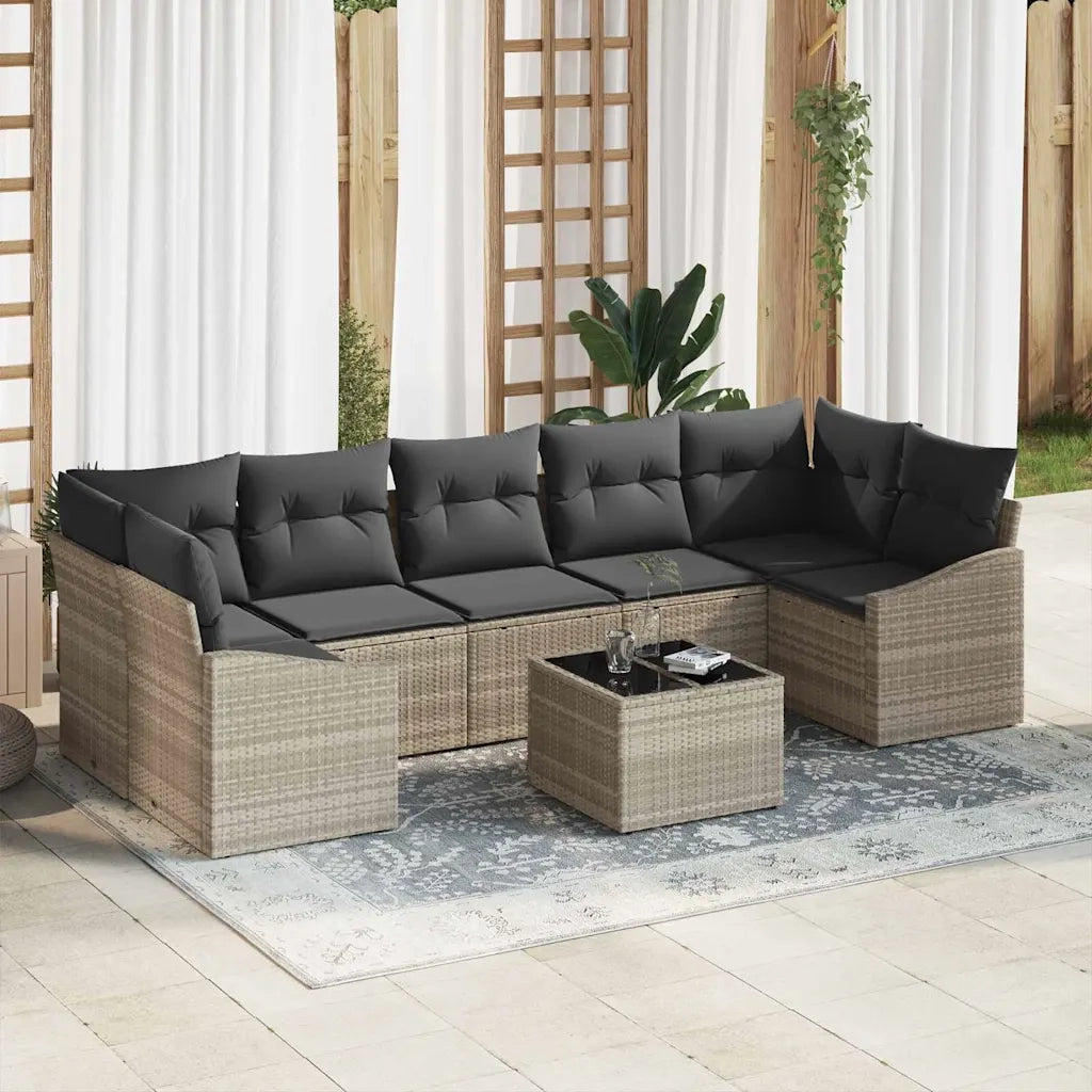 Set di divani Grigio chiaro 55 x 55 x 37 cm polyrattan 3346642