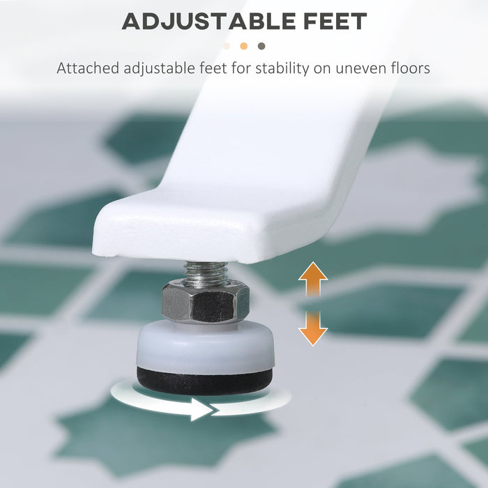 Scaldasalviette Elettrico 8 Barre 50x45x80 cm in Acciaio al Carbonio Bianco