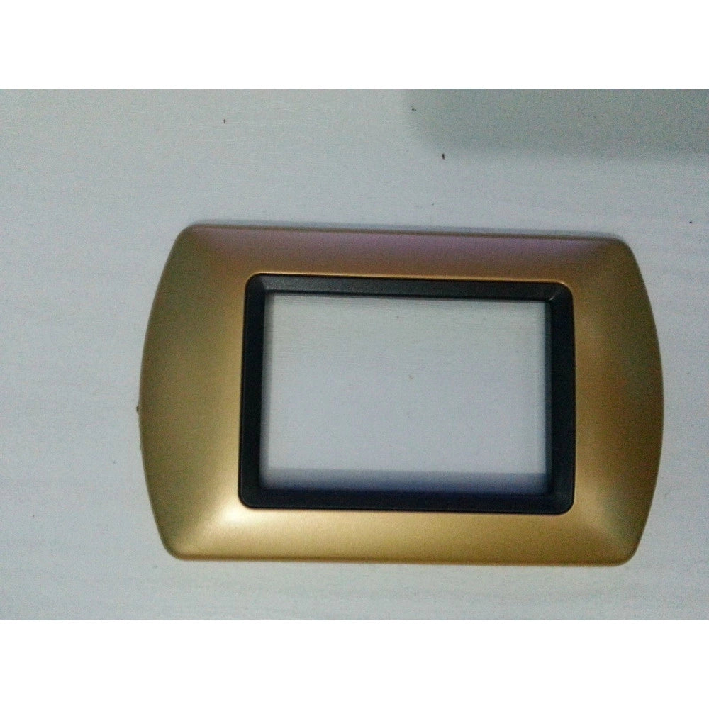 Trade Shop - Placchette Placche In Abs Compatibili Per Master Modo Colorra Placca Copriprese - Oro Satinato -3 Fori     -