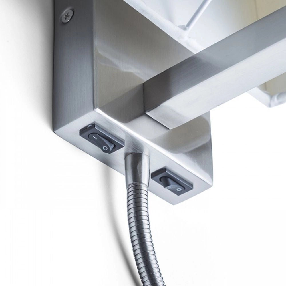 Faretto applique TAINA paralume bianco nichel opaco 230V E27 LED 28+3W 25°3000K