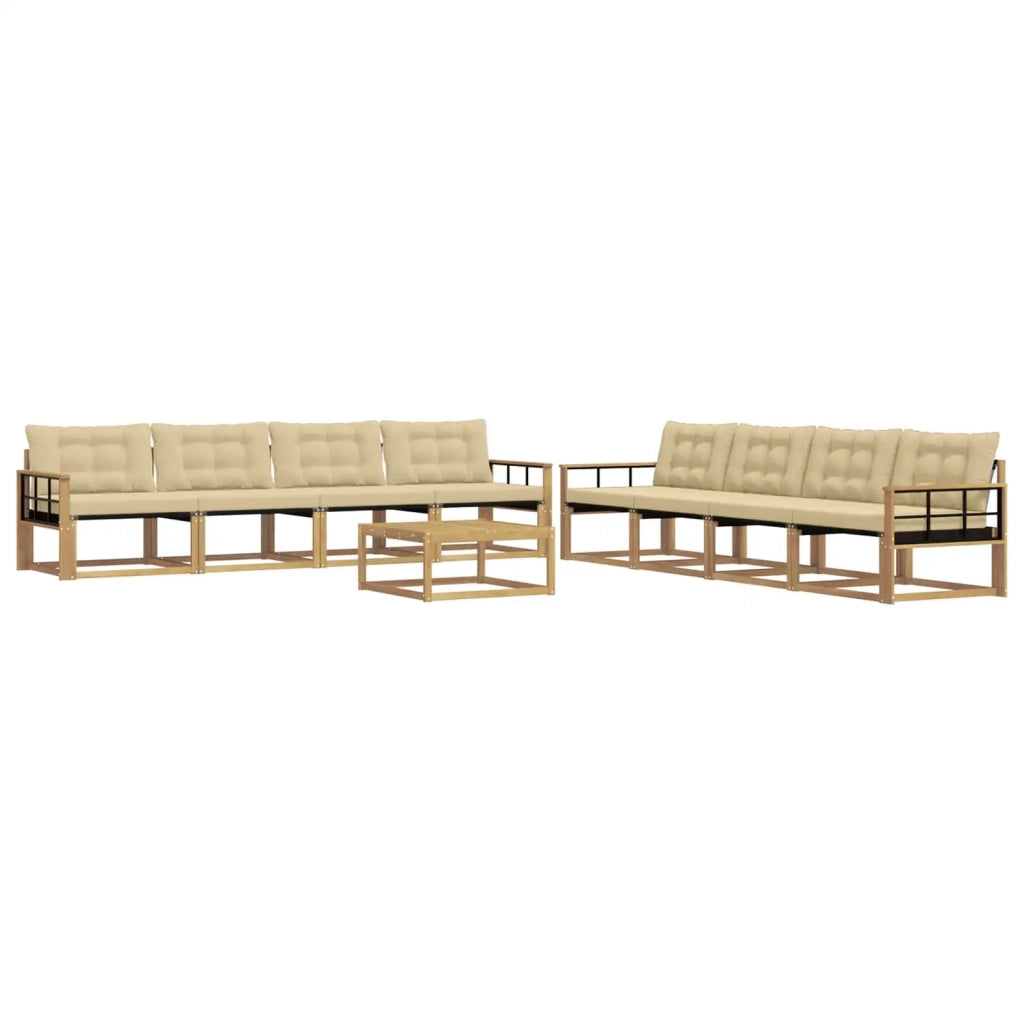 Set di divani da esterno 9 pcs Bianco e Beige 79 x 79 x 37 cm 3388547