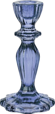 Candelaio in vetro - colore blu scuro - stile Ibiza
