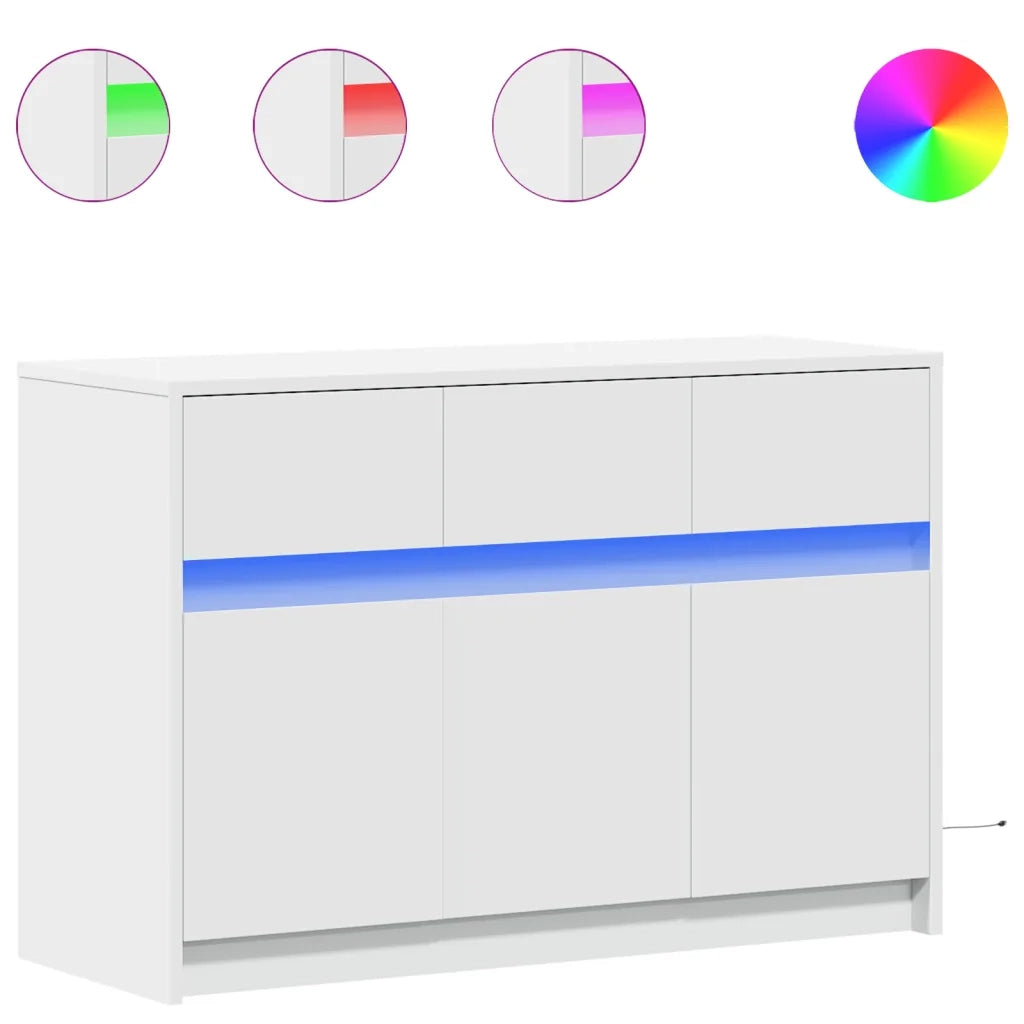 Mobile Porta TV con LED-Credenza per TV Bianco 91x34x61 cm in Truciolato