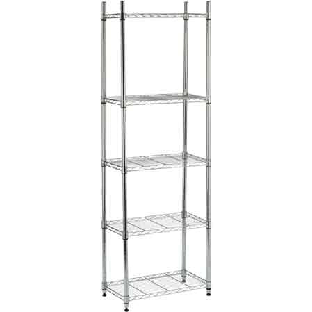 SCAFFALE IN METALLO CROMATO 5 ripiani - cm 60x35x180h