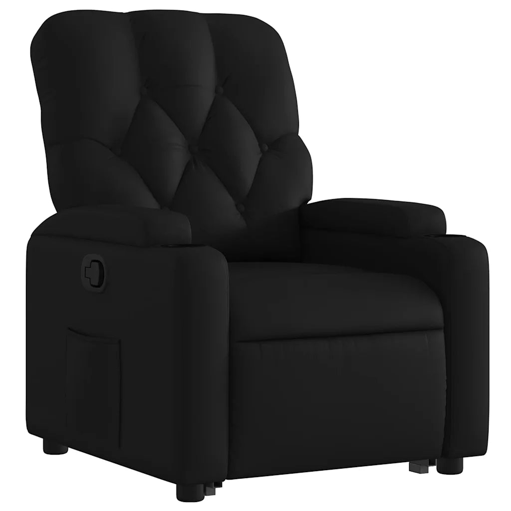 Poltrona Alzapersona Reclinabile Nera in Similpelle 3204772