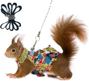 Set di tre cinture e cinghie per piccoli animali - adattabile con funzione anti-scivolamento - idoneo per hamsters - tema fiori - misura M