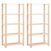 Scaffali a 5 Livelli 2 pz 80x38x170 cm in Massello Pino 250 kg cod mxl 53409