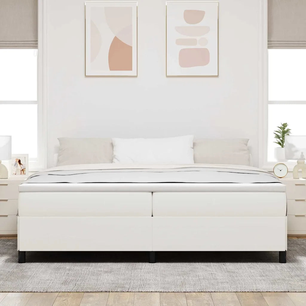 Letto a molle Crema 200 x 200 cm Tessuto in Cords 42006989