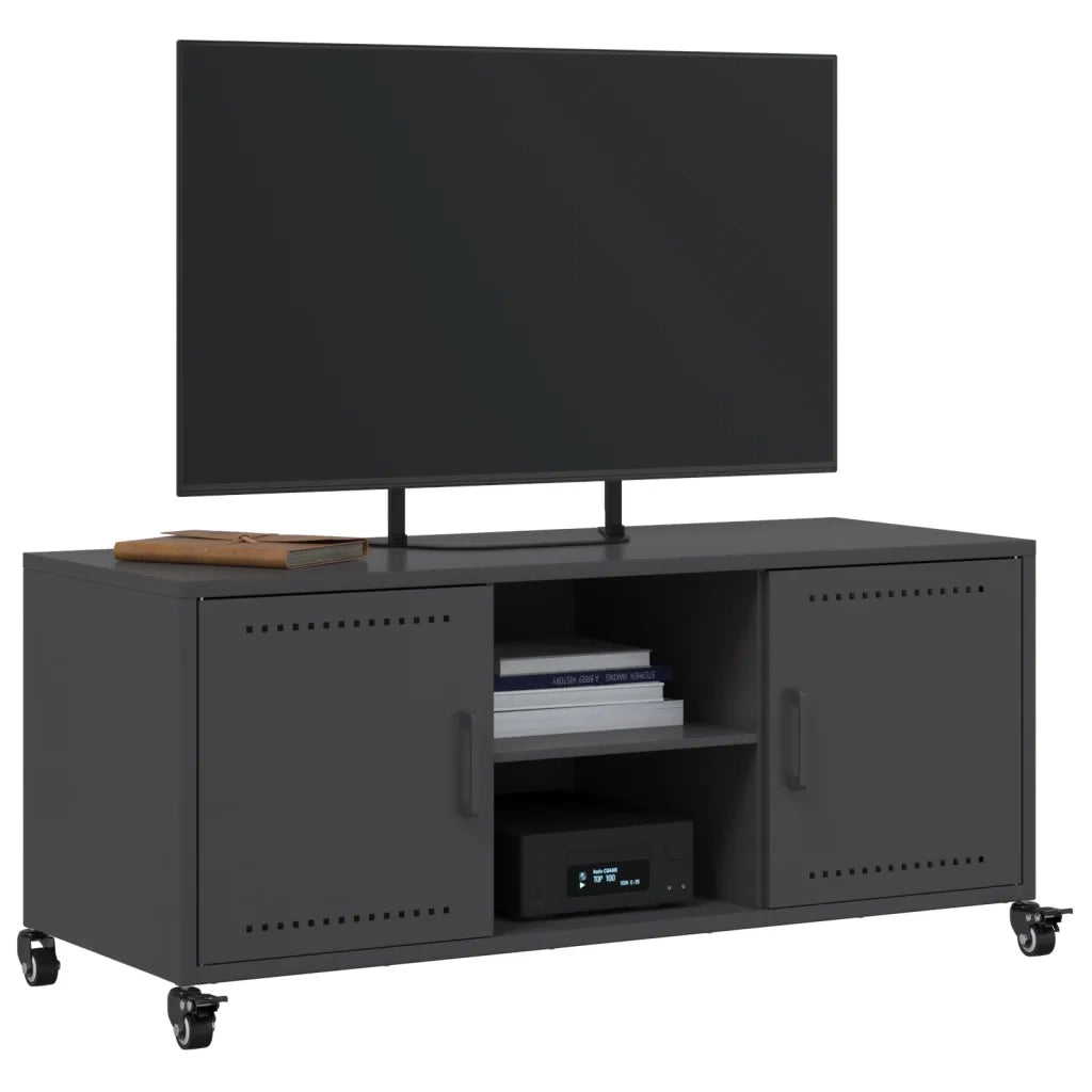 Mobile TV Nero 100,5x39x43,5 cm in Acciaio 846662
