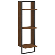 Scaffale Parete | Ripiano a parete | Mensola a parete 3Ripiani Rovere Marrone 30x25x100cm Multistrato