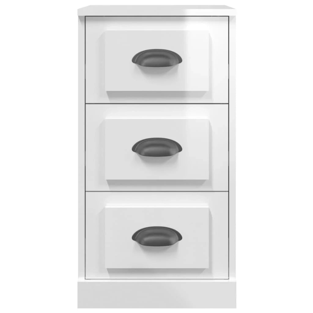 Buffet credenza cassettiera mobiletto mobile contenitore organizer per cucina soggiorno finitura lucida 36 x 35,5 x 67,5 cm legno ingegnerizzato bianco 02_0030636
