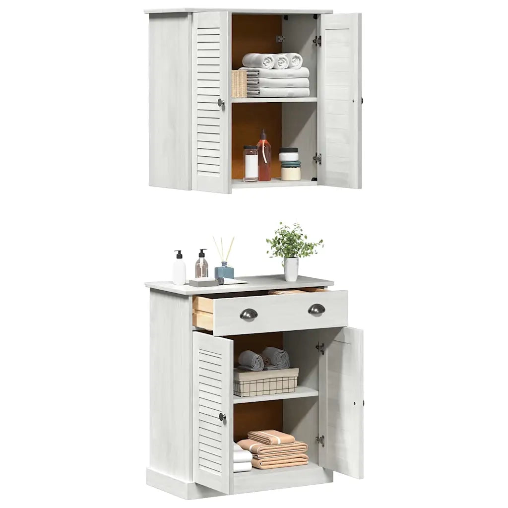 Set di mobili per il bagno VIGO 2 pcs Bianco e Bianco Antico 3328542