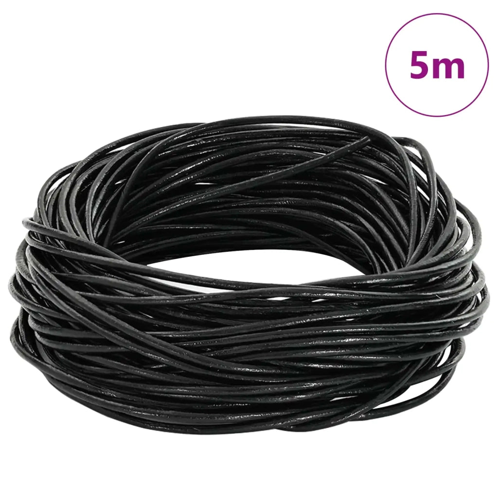 Cordino in Pelle Nero ?2 mm x 5 m Pelle CFW7230920