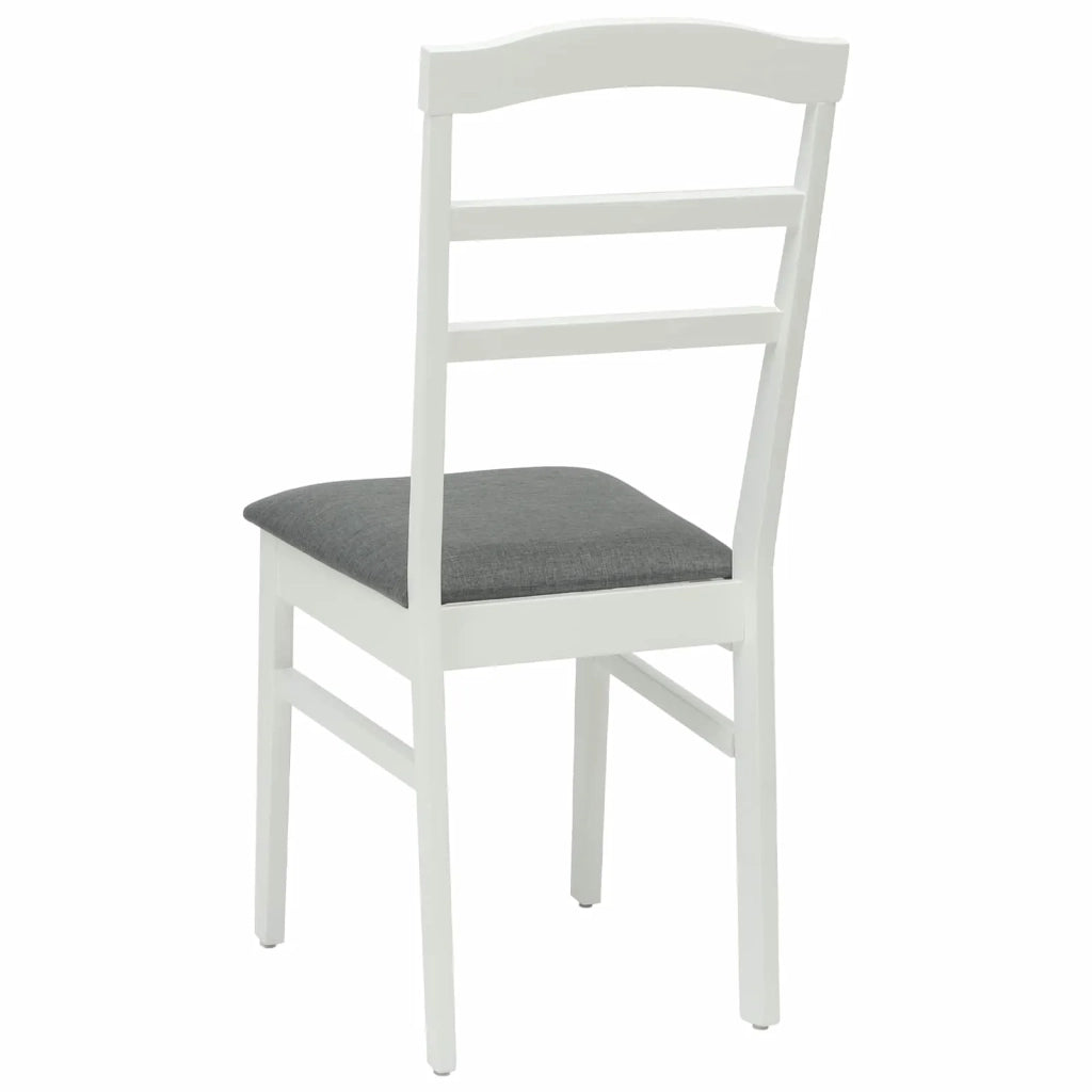 Sedia da pranzo 2 pz | Sedie da cucina Bianco e Grigio Legno di gomma solido