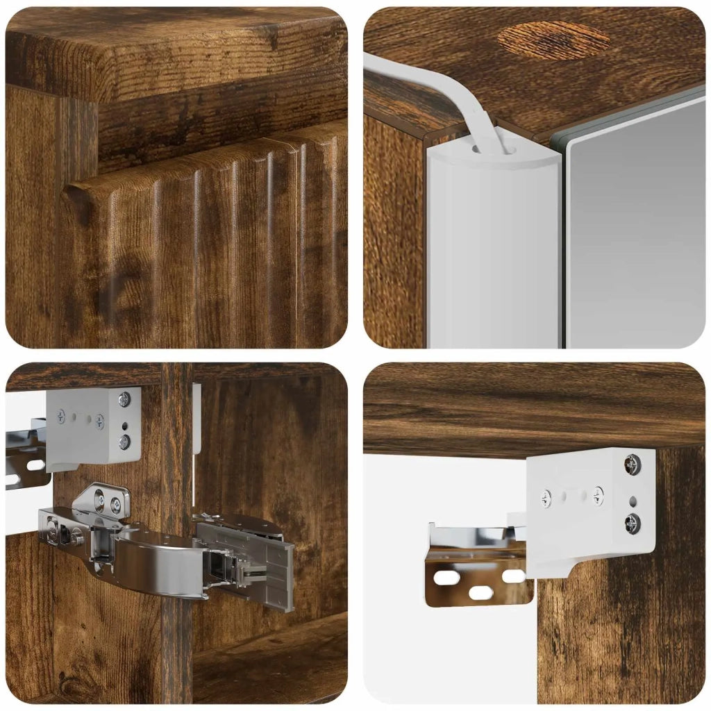 Set di Armadi da Bagno 5 pcs Rovere Fumo 53 x 15,5 x 70 cm 3407307