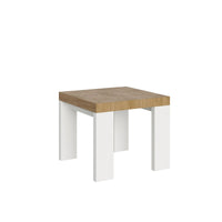 Tavolo Allungabile 90/246x90x77 cm Roxell Mix piano Quercia Natura gambe Bianco Frassino